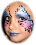 Face Painting Blue Pink Butterfly