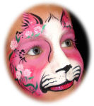 Face Painting Pink Rose Cat