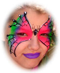 Face Painting Rainbow Spider Web