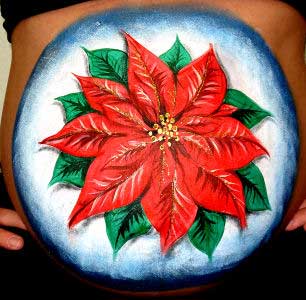 Belly Painting Poinsettia