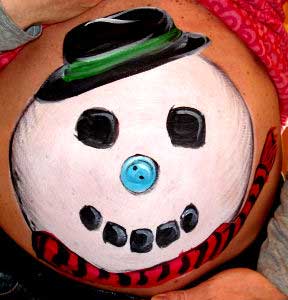 Belly Painting Snowman